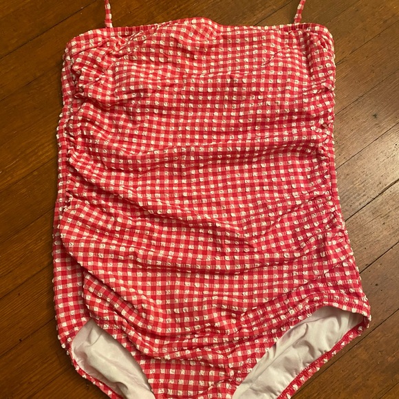 J. Crew Other - Jcrew one piece pink gingham bathing suit sz 14